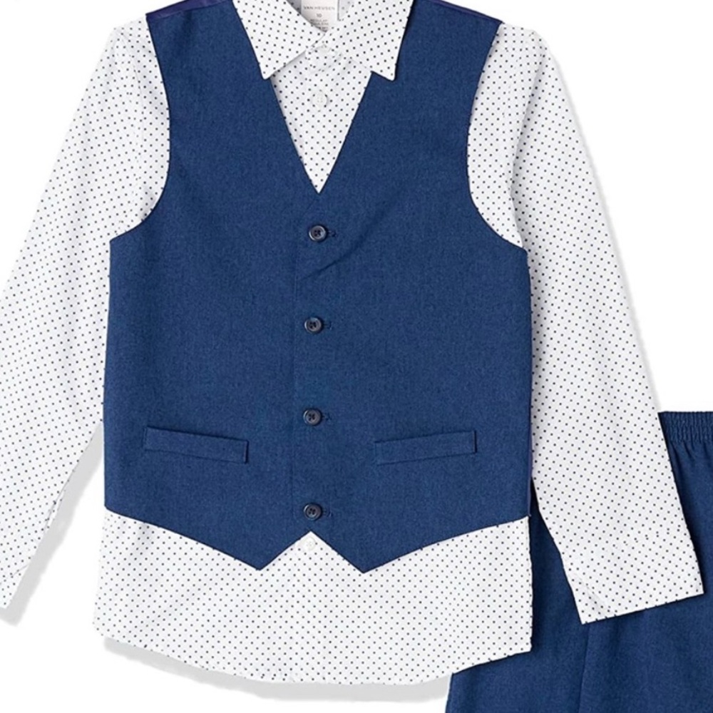 Van Heusen Kids 3 Navy Blue Piece Suit Set Size 4T